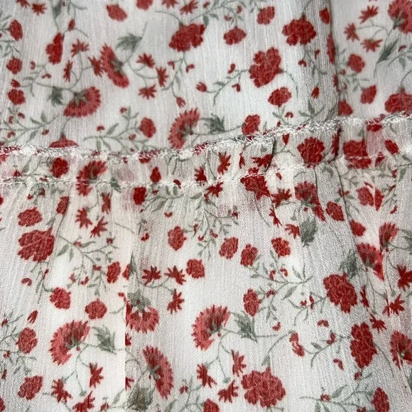 trixxi white ruffle tiered floral puff sleeve dress - Picture 8 of 8